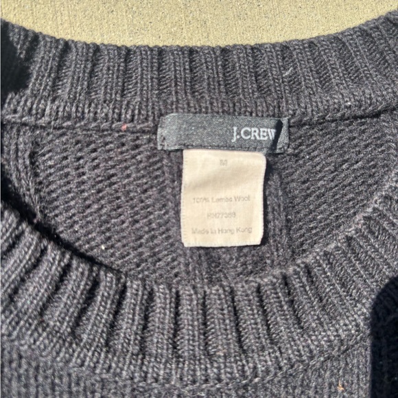 J. Crew Men's Black Cable Knit Crewneck Sweater Size M - Picture 3 of 3